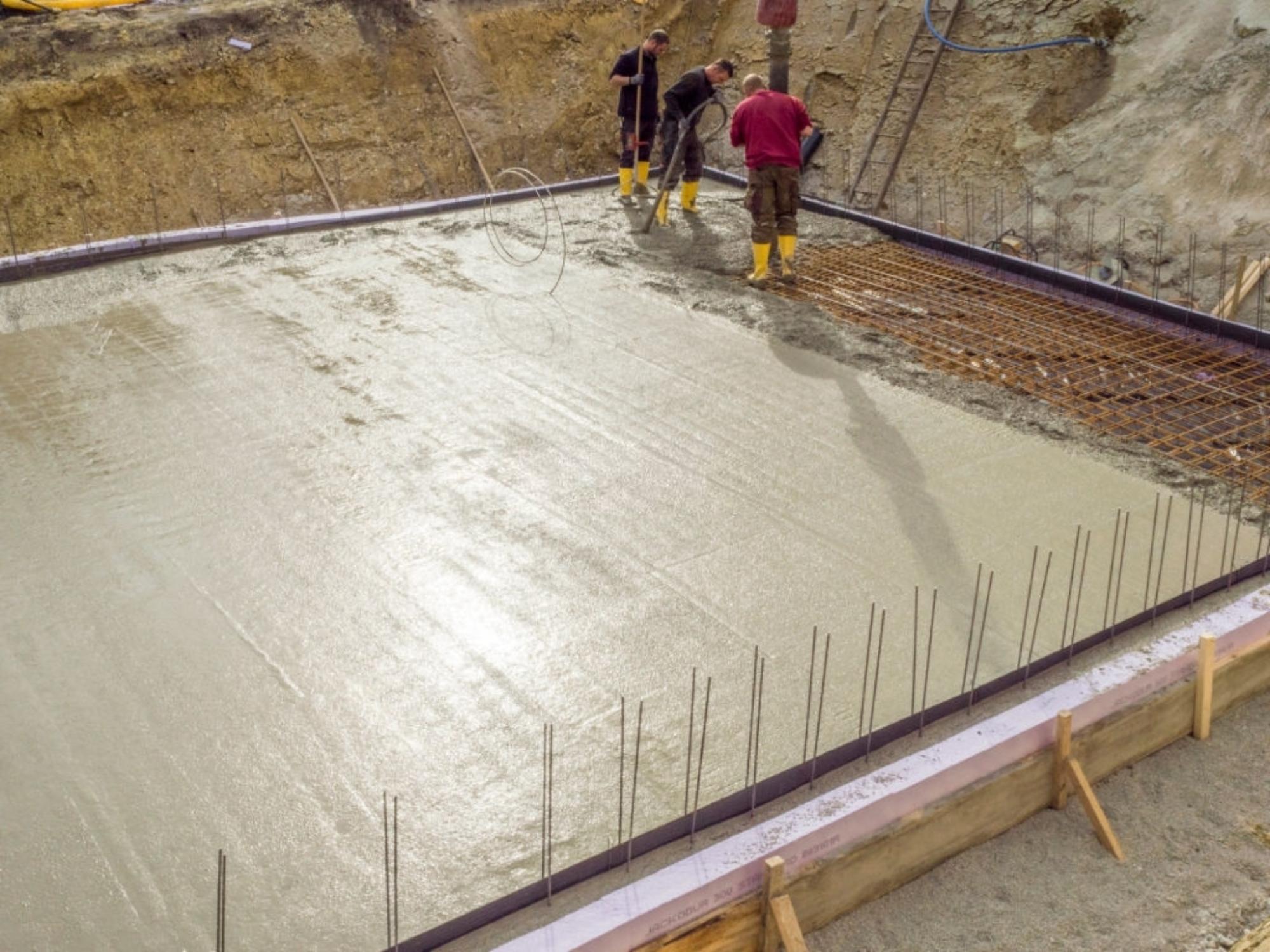 Плита фундамента заливка бетона М250 б20